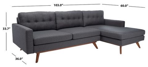 Safavieh Couture Gneiss Modern Linen Sectional Sofa Slate/Grey, #N/A ... pertaining to Safavieh Couture Opal Linen Tuft Sectional Sofa, Slate/Grey